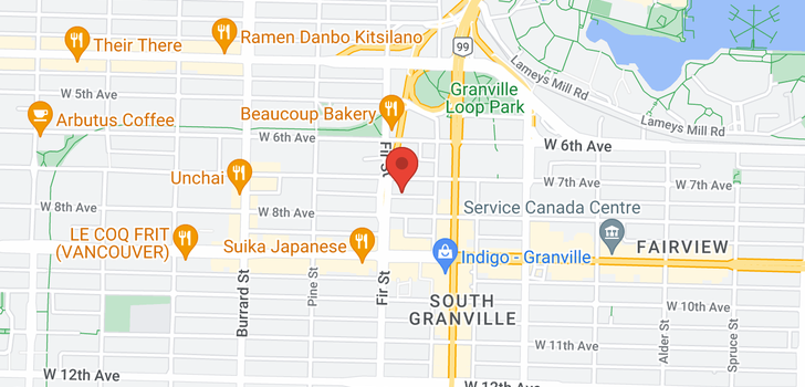map of 1203 1570 W 7TH AVENUE